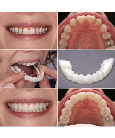 Flipped Warm Dentures - 2 Pairs of Cosmetic Veneers Snap-On Fake Teeth for Men & Women - Buy Online on GoSupps.com