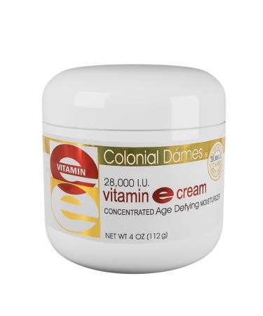 Colonial Dames Concentrated Vitamin E Moisturizing Cream 28 000 I.U. for Hydrating & Moisturizing Chapped Dry Skin & Fine Lines. 4 Ounce (Pack of 1)