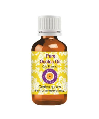 Deve Herbes Ocotea Oil (Ocotea quixos) | Cold Pressed | Pure | Natural | Undiluted | For Diluting Essential oils | For Skin & Massage | Non-Sticky| Lightweight| Men & Women | 15ml (0.50 oz) 0.5 Fl Oz (Pack of 1)