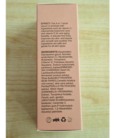 4 in 1 Facial Serum 10% Hyaluronic Acid 5% Niacinamide 30% Vitamin C 10% Vitamin E 1.01 fl oz - Buy Online on GoSupps.com