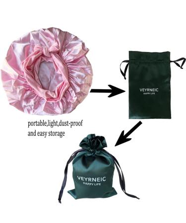 Extra Large Silk Satin Bonnet for Women - Pink | Adjustable Straps & Elastic Band for Long Curly Hair | Ideal for Sleeping & Braid Protection | Includes Satin Storage Bag - Buy Online on GoSupps.com