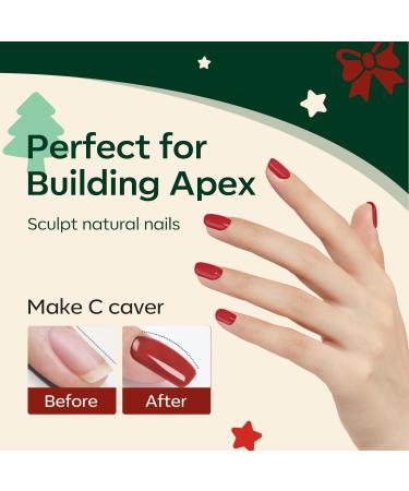 Modelones 8-in-1 Builder Nail Gel Set - 6 Colors Sparkle Green Glitter Gold Silver Builder Gel Polish for Christmas Gifts - Buy Online on GoSupps.com