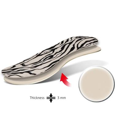 Kaps Zebra Print Shoe Insoles for Women - 6 Pair Pack | Soft Touch and Comfortable Inserts | Stylish Design | Size 36 EUR / 5 US - Buy Online on GoSupps.com