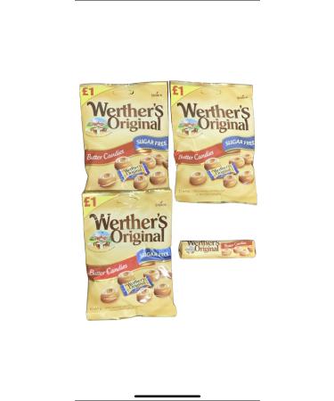 3 x Werthers Original Butter Candies Sugar Free 3 x 65g Bags Multipack - Plus a Free Werther's Original 50g Butter Candies Bar - Buy Online on GoSupps.com