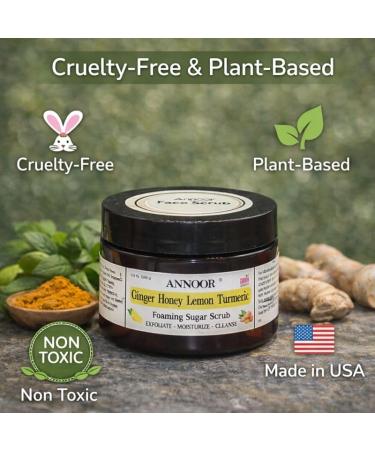 Annoor Foaming Honey Face Scrub - 7 Oz | Ginger Honey Lemon Turmeric | No Parabens Sulphates No Harmful Chem | Gentle Exfoliation - Buy Online on GoSupps.com