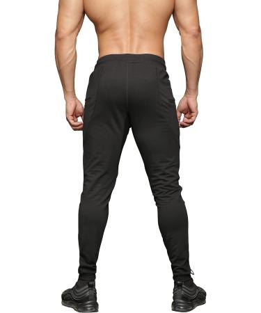 MAIKANONG Men's Slim Fit Tapered Sweatpants - Black, Medium | Gym & Running Apparel - Buy Online on GoSupps.com