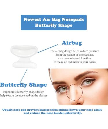 Airbag Butterfly-Shaped Glasses Nose Pads - Slipproof & Comfortable - 10 Pairs Clear 2.5mm for Full Format Glasses - Buy Online on GoSupps.com