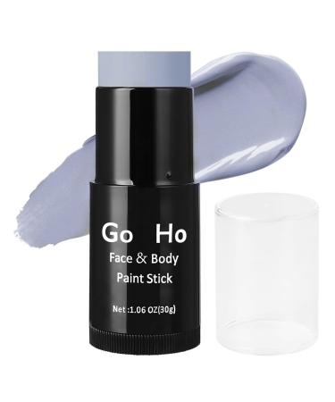 Go Ho Cream Grey Blendable Stick(1.06 OZ) Gray Face Body Paint Stick Oil Professional Face Foundation for Halloween SFX Makeup Light Grey Face Paint Stick