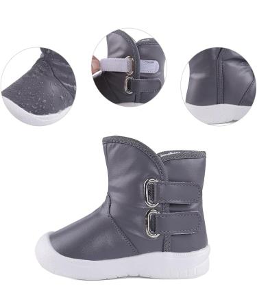 LACOFIA Toddler Winter Snow Boots | Anti-Slip Rubber Sole, Waterproof & Warm | 4 UK Child | Gray - Buy Online on GoSupps.com