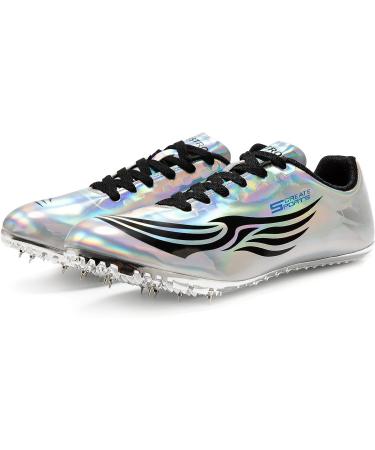 Track and Field Racing Shoes for Men, Women, and Kids - Professional Sprint Sport Sneakers in Silver 5.5 - Buy Online on GoSupps.com
