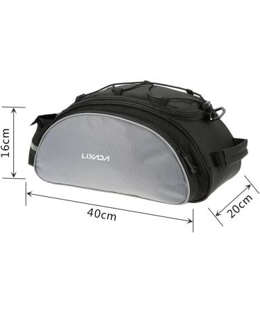 Lixada 13L Bicycle Rack Bag - Multifunctional Rear Seat Pannier for Cycling - Black - Buy Online on GoSupps.com