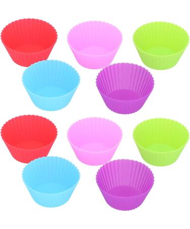 Cake Mold 10Pcs Silicone Muffin Cup Resuable Food Grade Cake Mold Cupcake Liners for Bakery Home - Buy Online on GoSupps.com