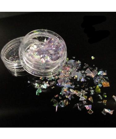 ZXR.Elwood 4 Colors Natural Artificial Nails Glass Paper Art Decoration Glitter Irregular Sequins Broken Piece Stickers - Buy Online on GoSupps.com