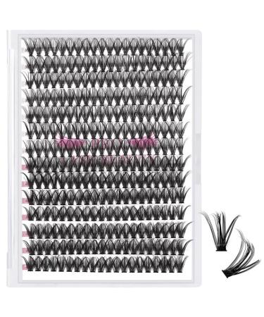 280 Pcs Individual Lashes 30D+40D Mixed Lash Clusters 14 Rows Cluster Lashes that Look Like Eyelash Extensions DIY Lash Extension Self Application At Home (30+40-D-10) 10 mm 30D+40D-D-Large