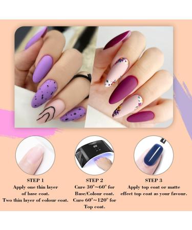 Lavender Violets 21 Pcs Gel Nail Polish Set Solid Classical Colours Soak Off UV LED Nails Varnish With Base Coat Glossy n Matte Top Coat Nail Art Manicure Salon Styling New Year Golden Gift Box #21 Surprise Golden Box - Buy Online on GoSupps.com