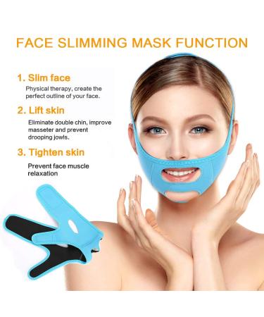 Lose Weight & Lift Skin with V Facial Mask - Effective Double Chin Removal | Slimming Face Mask (Blue) - Shop Now! - Buy Online on GoSupps.com