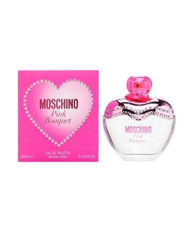 Moschino Pink Bouquet FOR WOMEN by Moschino - 3.4 oz EDT Spray Raspberry Pineapple 3.4 Fl Oz (Pack of 1)
