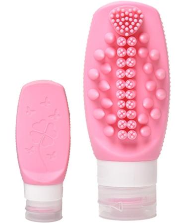 Travel Cosmetic Containers - Small Multifunctional Shampoo Toiletries Dispenser 2 in 1 Shampoo Conditioner Dispenser Leak Proof Refillable Squeezable Containers for Home Travel Pink - Buy Online on GoSupps.com