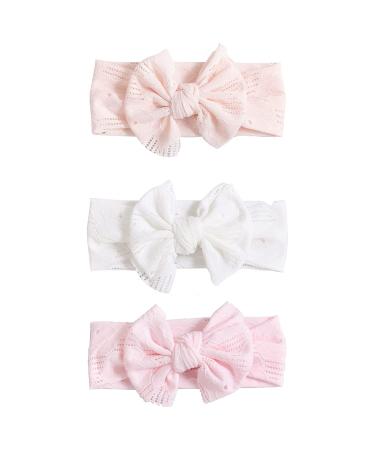 Taicols 3 pieces baby headband girl baby hair band nylon elastic turban headbands with arches children hair accessories for children toddlers infants newborns