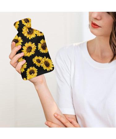 Buy Sunflower Hot Water Bottle with Plush Cover - Ideal Hand Warmer for Adults & Children - 26.5x15.3cm - International Shipping Available - Buy Online on GoSupps.com