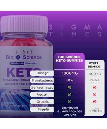 Bio Science Keto Gummies - Advanced Weight Loss Formula with Apple Cider Vinegar - 300 Gummies - Buy Online on GoSupps.com