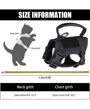 Tactical Cat Dishes & Safe Cat Vests | Adjustable Pet Tableware for Large Cats & Small Dogs - Black with Leash - Buy Online on GoSupps.com