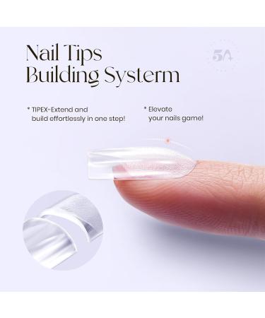 Tipex Nail Tips - Instant Apex Full Cover Gel Nail Tips | Strong Clear Press-On Nails | Short Square Acrylic False Nails (15 Sizes - Buy Online on GoSupps.com