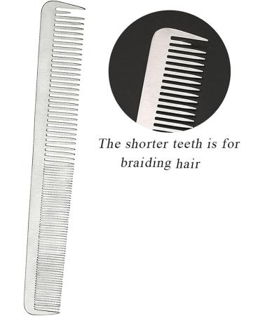 2Pcs Stainless Steel Rat Tail Hair Cutting Comb Set with Leather Bag - Salon Quality Barber Hairdressing Combs for Ultra-thin Styling - Buy Online on GoSupps.com