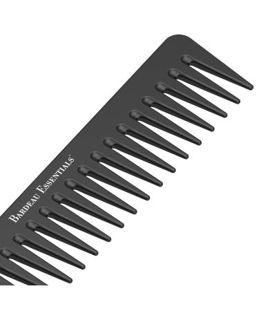 7 Inch Black Carbon Fiber Detangling Comb for Straight or Curly Hair - Professional Grade Wide Tooth Styling Comb for Men and Women - Buy Online on GoSupps.com
