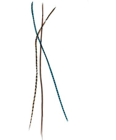 Real Feather Hair Extensions - Aqua Auburn (3 Feathers) | Unique and Vibrant Styling Accessory - Buy Online on GoSupps.com