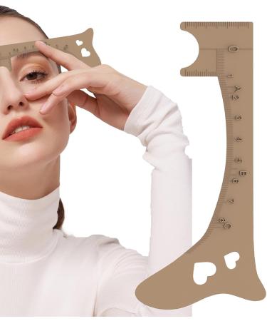 Huyath Eyebrow Ruler Women Eyebrow Template for Eye Liner - Eyebrow Shaping Ruler Eye Makeup Aid Brow Measuring Tool for Beginners Eye Liner Eyelash Eyebrow Khaki - Buy Online on GoSupps.com