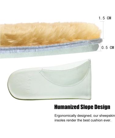 ABUSA Women's Sheepskin Insoles - Premium Wool Fur Fleece Inserts (Size 8) - Cozy & Fluffy 1 Pack - Buy Online on GoSupps.com