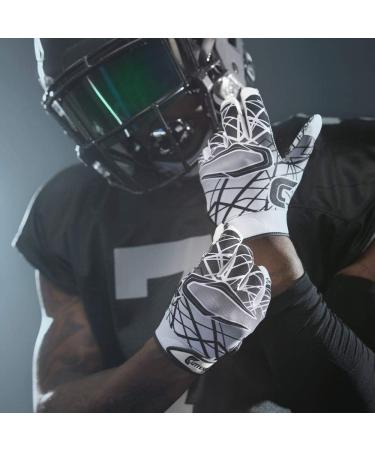Cutter Game Day Football Glove - Silicone Handle Youth & Adult Sizes (1 Pair) - Black L for Adults - Buy Online on GoSupps.com