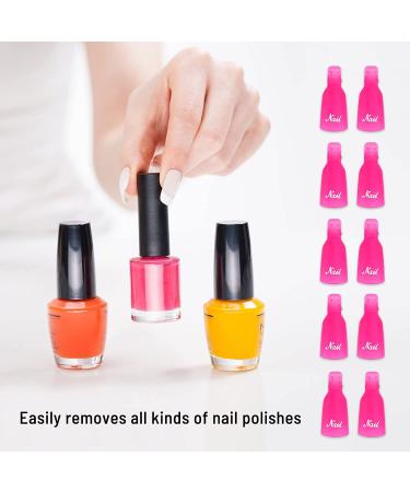 10 Pcs Pink Acrylic Nail Art Soak Off Cap Clips - UV Gel Polish Remover Wraps - Buy Online on GoSupps.com