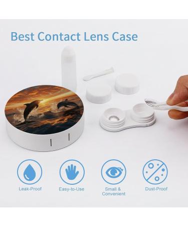 Contact Lens Case - Dolphin Jumping Out of Water Print | Plastic Lens Care Box & Travel Container - Buy Online on GoSupps.com