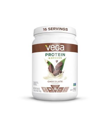Vega Protein and Greens Chocolate Vegan Protein Powder 20g Plant Based Protein Pea Protein for Women and Men 1.2 Pounds (16 Servings) (Packaging May Vary)
