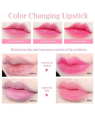 BINGBRUSH Color Changing Lip Gloss Set - 3 Pcs Tinted Plumping Lipstick & Moisturizing Lip Balm - Peach Strawberry Red Cherry - Longlasting High-Shine Lip Care - International Shipping Available - Buy Online on GoSupps.com