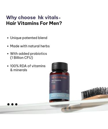 Vitals Hair Vitamin with DHT Blockers (60 Capsules) | Omega & Biotin Supports Keratin Synthesis & Helps Reduce Hair Fall - Buy Online on GoSupps.com