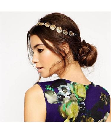 Yalice Elastic Flapper Head Chain Hair Gold Coin Headband for Women and Girls - Buy Online on GoSupps.com