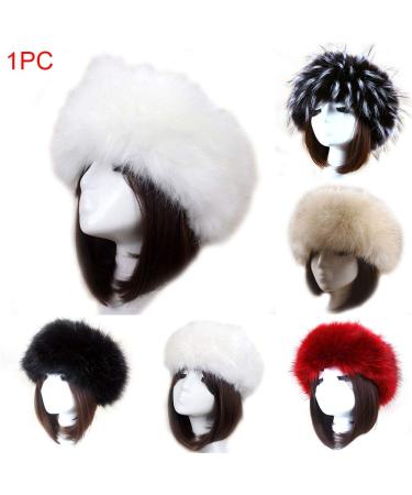 Women's Black Synthetic Fur Headband - Warm & Adjustable Fashion Ear Protector for Outdoor Sports Hiking & Skiing - Buy Online on GoSupps.com