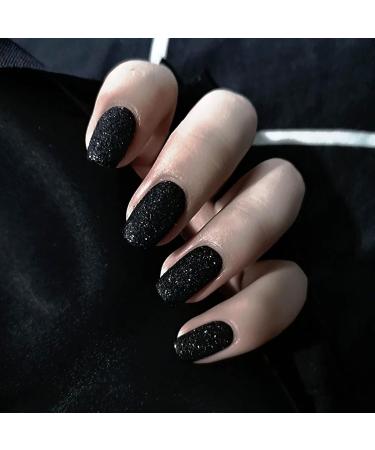 Black Glitter Gel Nail Polish Nail Varnish Soak off UV/LED Lamp French Manicure Nails Long Lasting Nail Art Manicure Salon DIY at Home - Buy Online on GoSupps.com