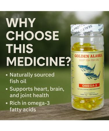 Omega-3 Golden Alaska Fish Oil 1000mg EPA & DHA Softgels | Supports Heart Brain Joint & Immune Health | Purified Wild-Caught Fish | Nutritional Support | NCB Technology | 100 Softgels - Buy Online on GoSupps.com