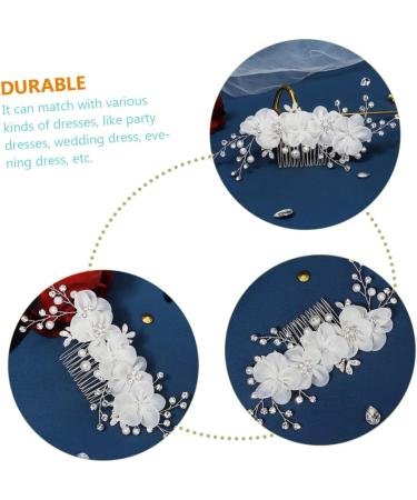 Ipetboom Bride Hair Comb Flower Side Hair Comb Tocados Para El Hair Styling Accessories Diamond Hair Comb Handmade Hair Comb Girl Hair Accessories Wig Headgear Bride Rhinestones - Buy Online on GoSupps.com