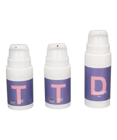 Ey brow tinge set eyebrow color set with immediate result quickly drying highly pigmented for at home (black coffee)