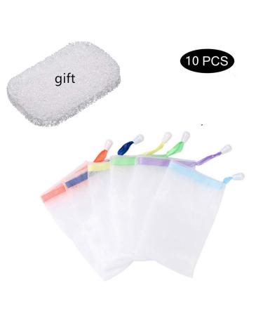 Double Layer Bubble Foam Net Handmade Soap Easy Bubble Mesh Bag Body Facial Cleaning Tool (10pcs)