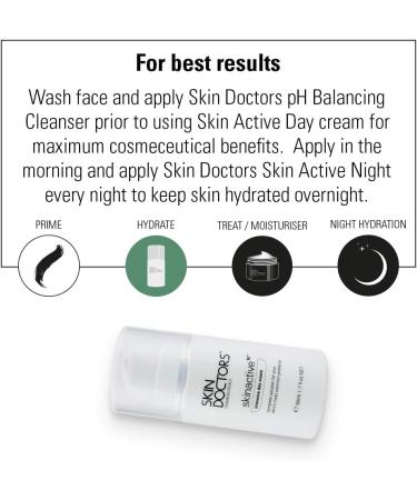 Skin Doctors Skinactive 14 Intensive Day Cream Moisturiser for the face with SPF15 Skin Active helps hydration firmness anti ageing & reduces redness pore size fine lines wrinkles sagging skin sun spots uneven skin tone and pigmentation - 50ml - Buy Online on GoSupps.com