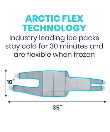 Vive Knee Ice Pack Wrap - Cold Hot Gel Compression Brace for Pain Relief - Support Strap for Arthritis Tendonitis ACL Athletic Injury - Meniscus and Patella Surgery Recovery - Gray - Buy Online on GoSupps.com