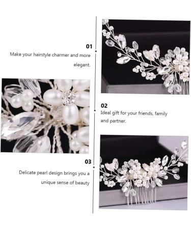 Housoutil Pearl Comb Bride Hair Accessory Flower Hairpin Comb Bride Hairpin Comb Rhinestone Hair Clips Pearl Flower Bridal Hair Clip Comb Hair Pin Wedding Hair Accessories White - Buy Online on GoSupps.com