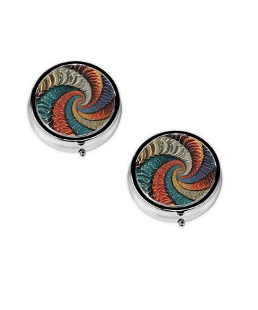 Bear Dancing Tie Dye Printed Mini Round Pill Box Pill Box 3 Compartment Medicine Pill Case Pill Organizer Travel Pillbox Portable Pill Box for Pocket Home Office Use