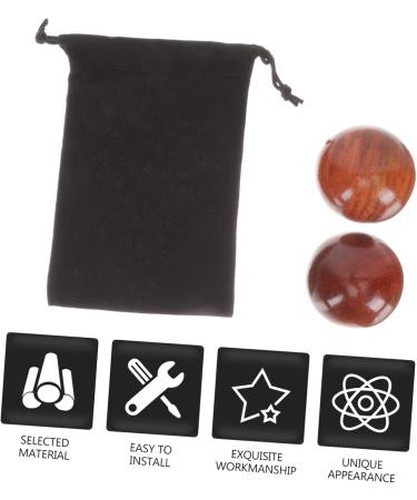 Magiclulu Wooden Health Ball Set - 4 Hand Massage Balls for Relaxation & Therapy | Mahogany Hand Rolling Balls - Buy Online on GoSupps.com